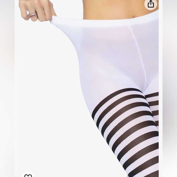 Leg Avenue Women's Nylon Striped Tights Women’s Plus Size 1X/2X - Picture 5 of 9